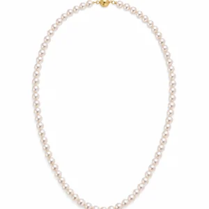 Biwa Pearl Necklace 5-5.5mm with 14K Yellow Gold Clasp
