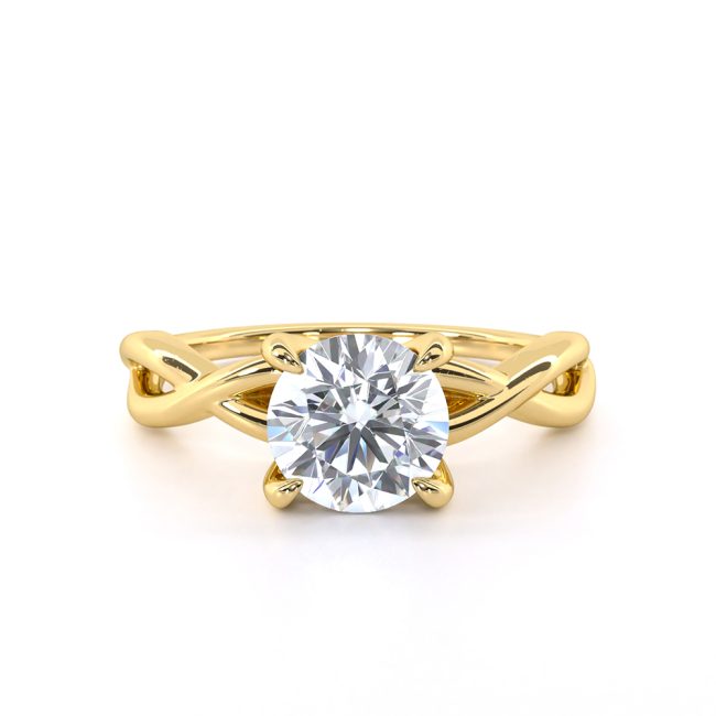 Μονόπετρο Δαχτυλίδι Chloe με 0.52ct Lab-Grown Διαμάντι από Κίτρινο Χρυσό Κ18