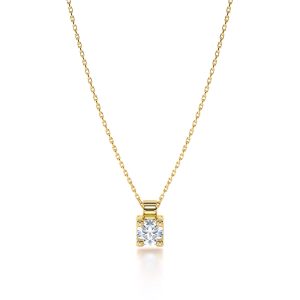 Μονόπετρο κολιέ με διαμάντι μπριγιάν 0.11ct από χρυσό Κ18