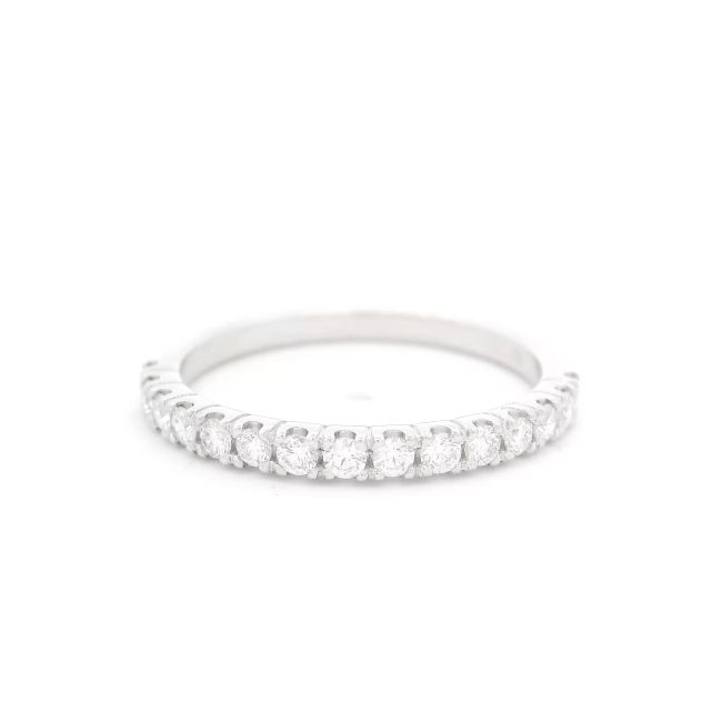 Δαχτυλίδι μισόβερο με διαμάντια 0.32ct από λευκό χρυσό Κ18