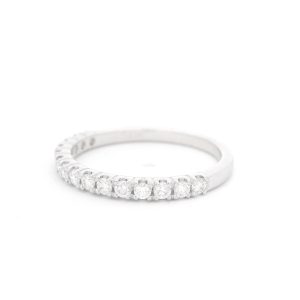 Δαχτυλίδι μισόβερο με διαμάντια 0.32ct από λευκό χρυσό Κ18