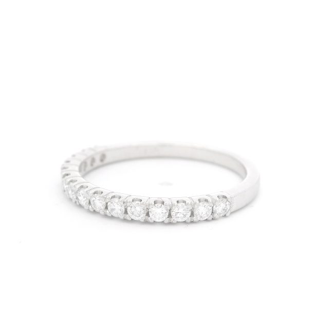 Δαχτυλίδι μισόβερο με διαμάντια 0.32ct από λευκό χρυσό Κ18