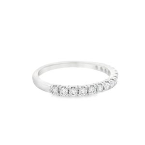 Δαχτυλίδι μισόβερο με διαμάντια 0.32ct από λευκό χρυσό Κ18