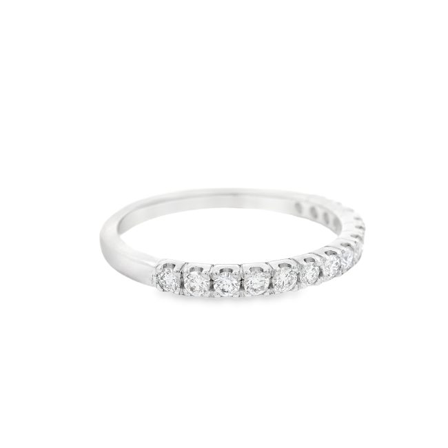 Δαχτυλίδι μισόβερο με διαμάντια 0.32ct από λευκό χρυσό Κ18