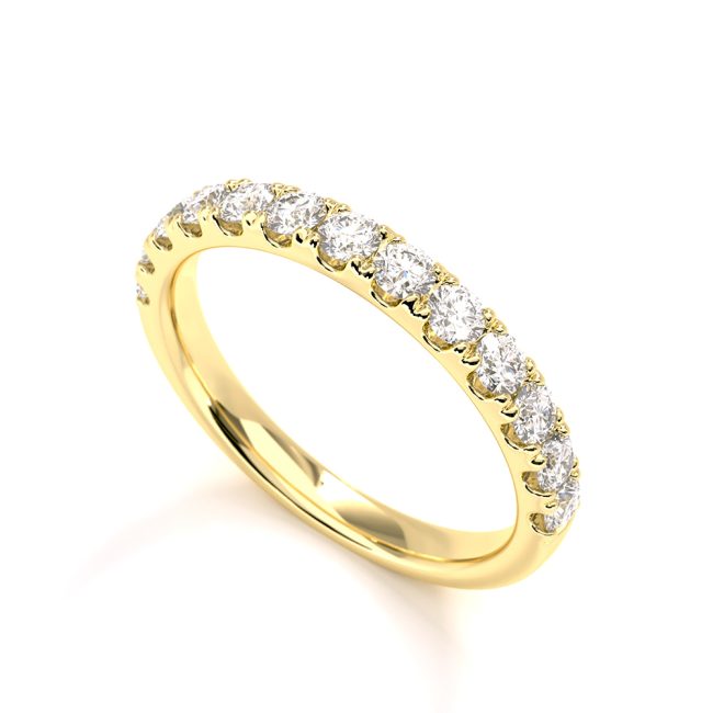 Δαχτυλίδι μισόβερο με διαμάντια lab-grown 0.64ct από χρυσό Κ18