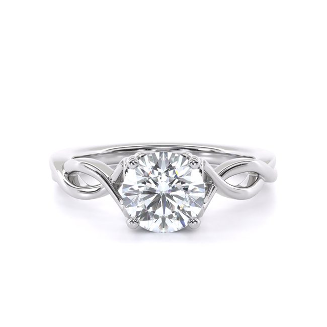 Μονόπετρο Δαχτυλίδι Αρραβώνων Απειρο με 0.34ct Lab-Grown Διαμάντι από K18 Λευκό Χρυσό