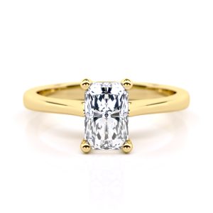 Selene Solitaire Engagement Ring with Radiant Lab-Grown Diamond in 18K Yellow Gold