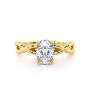 Chloe Oval Solitaire Engagement Ring with Lab-Grown Diamond in 18K Yellow Gold