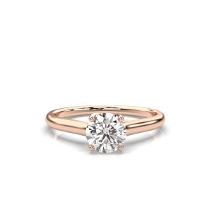 Phoebe Round Solitaire Engagement Ring with Lab-Grown Diamond in 18K Rose Gold