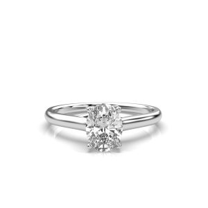 Phoebe Engagement Ring with Oval Lab-Grown Diamond in 18K White Gold