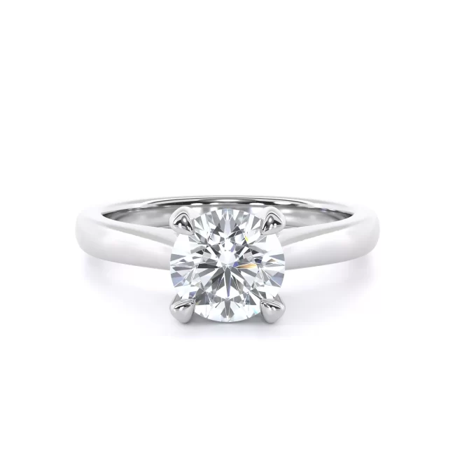 Μονόπετρο Δαχτυλίδι Αρραβώνων 1973 με Cathedral και 1.05ct Lab-Grown Διαμάντι από Λευκό Χρυσό Κ18