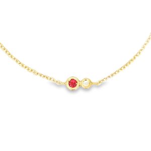 Ruby and Diamond Drop Bracelet in 14K Gold