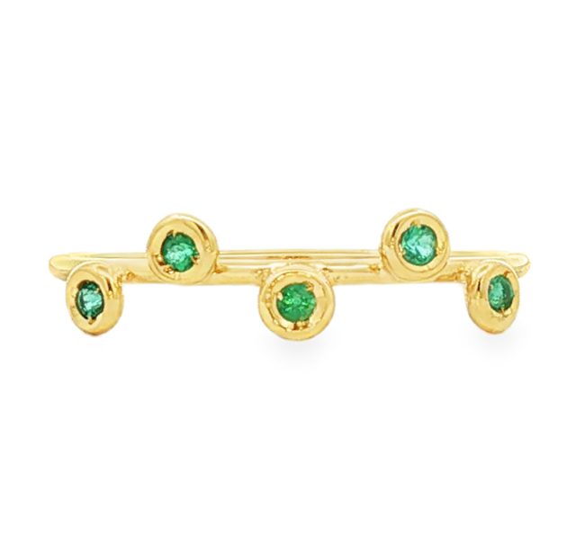 Bezel-Set Emerald Band in 14K Gold