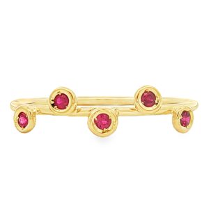 Bezel-set ruby band in 14k yellow gold