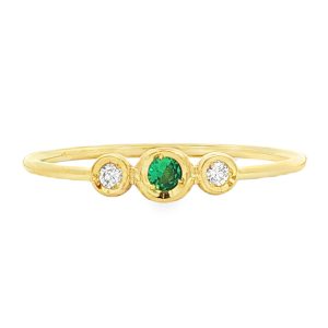 Bezel-set ruby band in 14k yellow gold