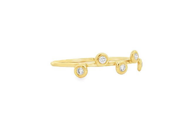 Δαχτυλίδι με Bezel-Set Διαμάντια σε Χρυσό Κ14