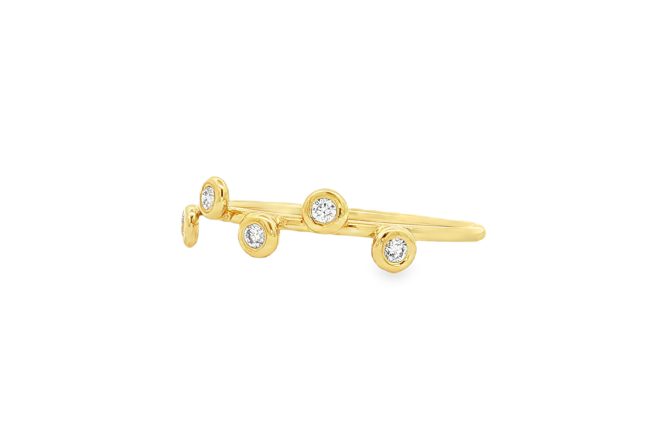 Δαχτυλίδι με Bezel-Set Διαμάντια σε Χρυσό Κ14