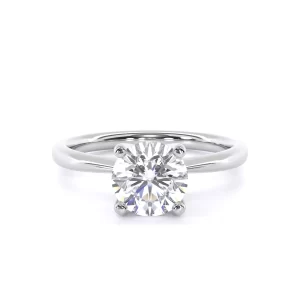Ismini solitaire engagement ring for round diamond in 14k or 18k gold