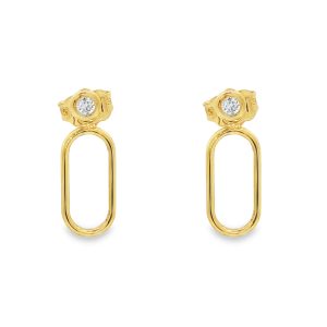 σκουλαρίκια με διαμάντι bezel χρυσό 14k