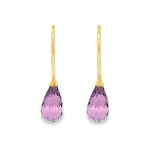 Hook Earrings with Amethyst in 18K Gold