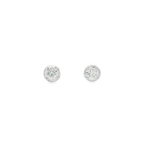 Stud Earrings with Lab-Grown Round Diamonds in 18K White Gold