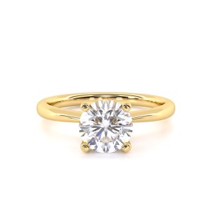 Ismini Round Solitaire Engagement Ring with Lab-Grown Diamond in 18K Yellow Gold