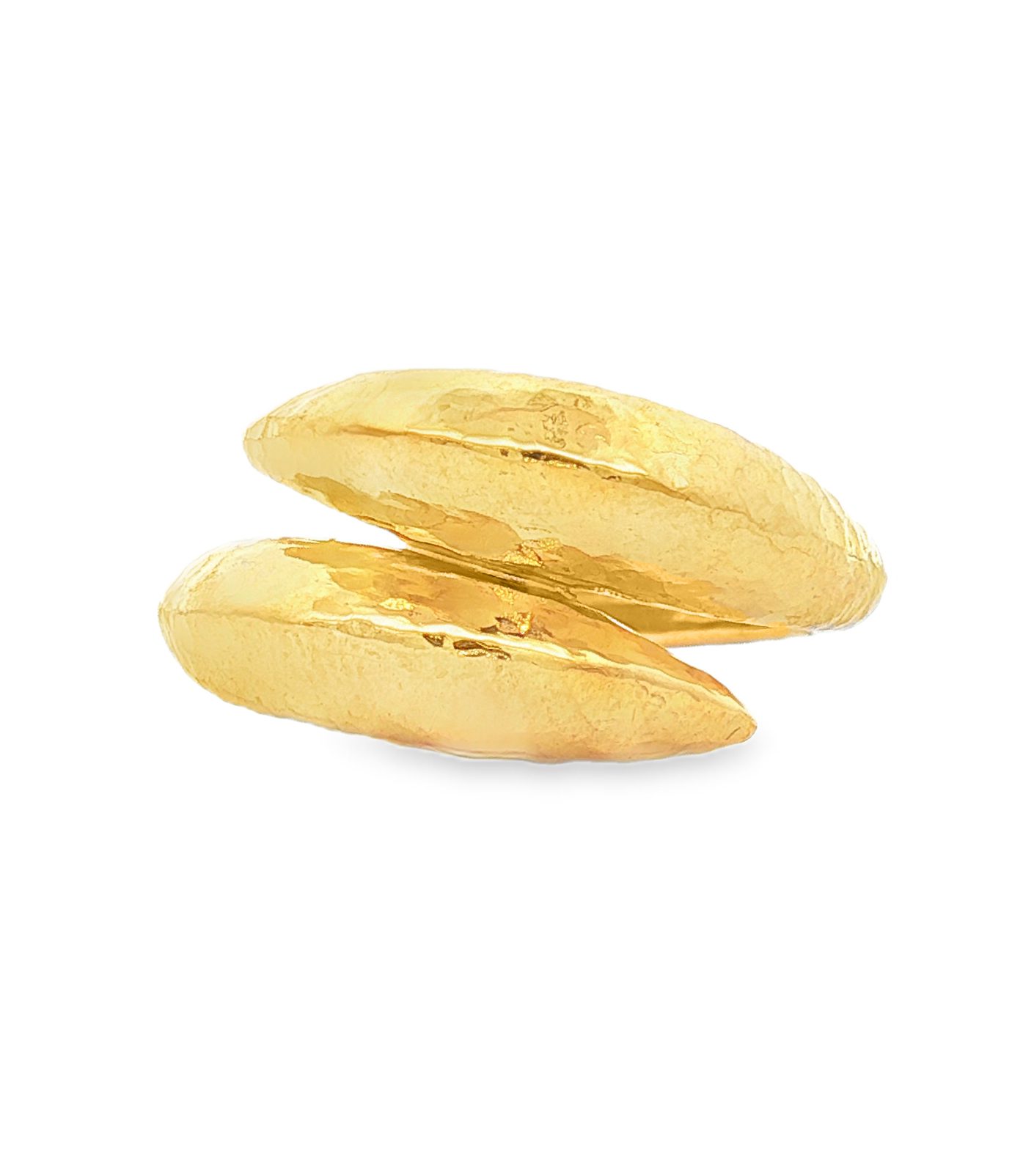 Hammered Gold Plated Ring in Sterling Silver