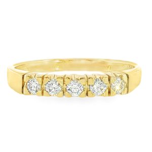 Five Stone Diamond Ring in 18K Yellow Gold