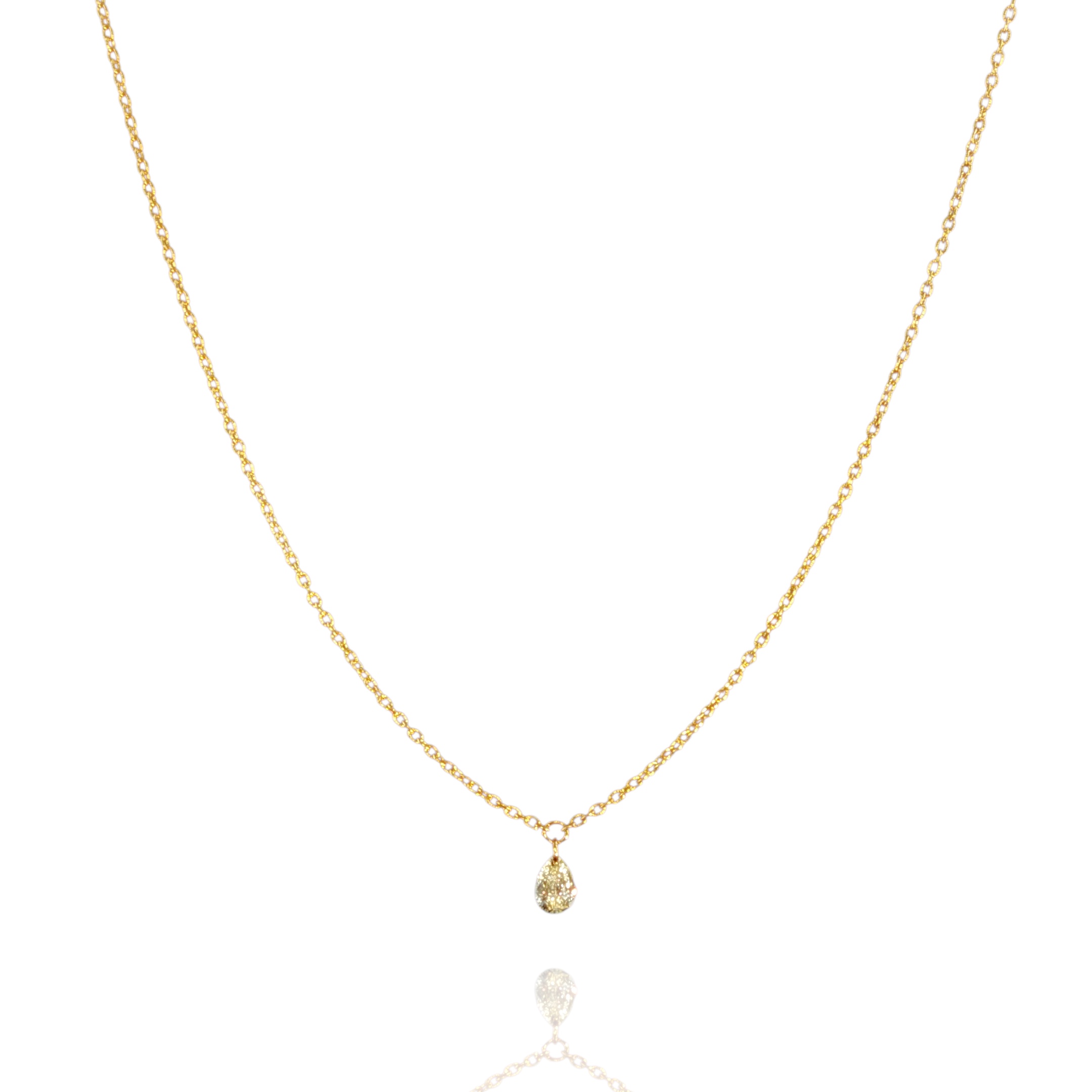 Tinted Diamond Droplet Necklace in 18K Yeloow Gold