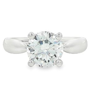 Classic Solitaire Engagement Ring with Lab-Grown Diamond in 18K White Gold