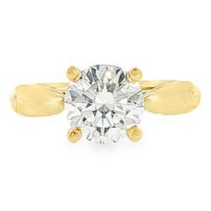Solitaire Engagement Ring with Lab-Grown Round-Cut Diamond in 18K Yellow Gold