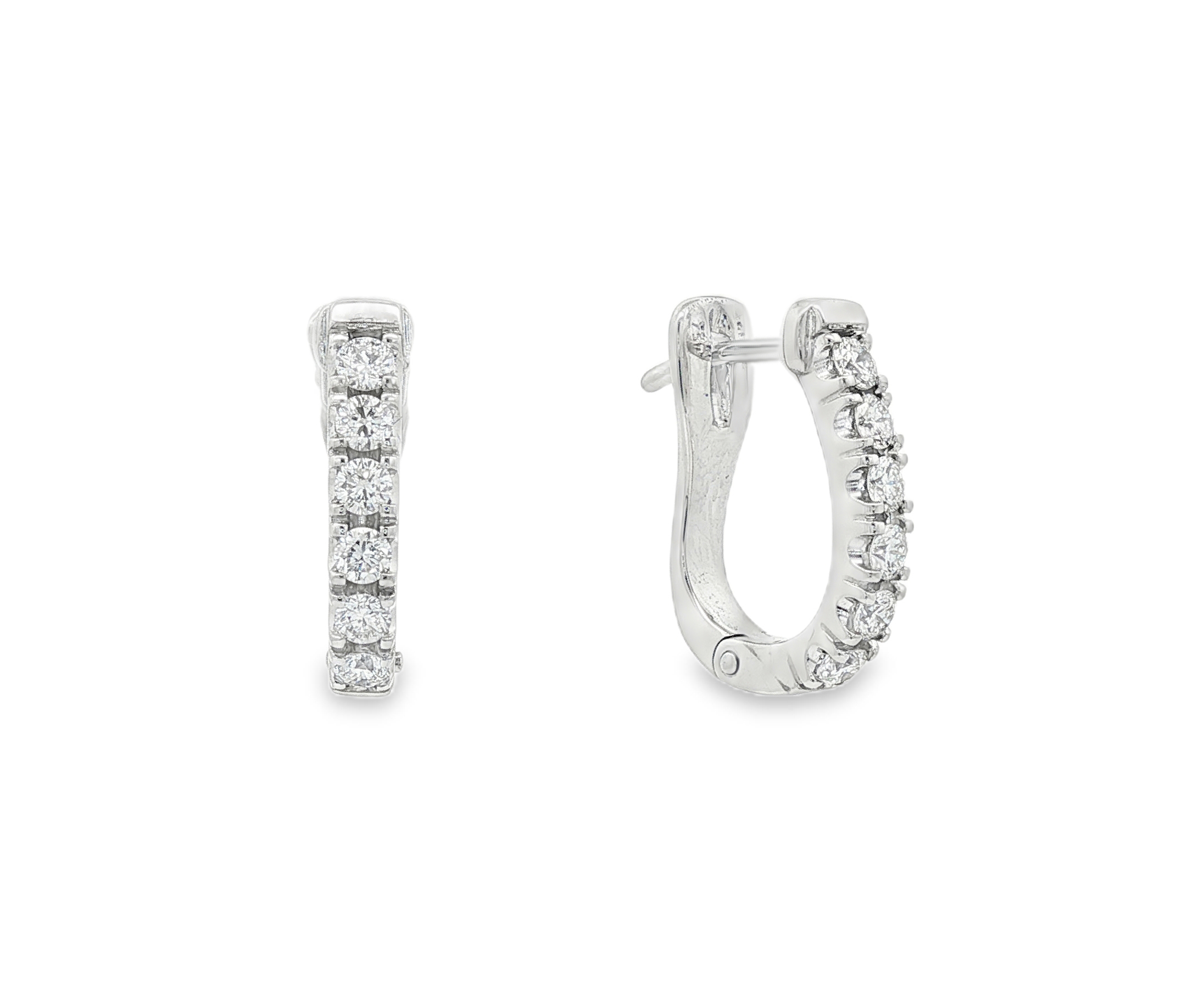 Small Lab-Grown Diamond Hoop Earrings in 18K White Gold