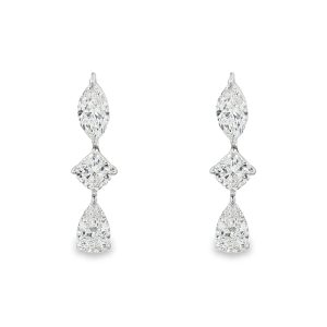 Drop Earrings with Lab-Grown Diamonds in 18k White Gold