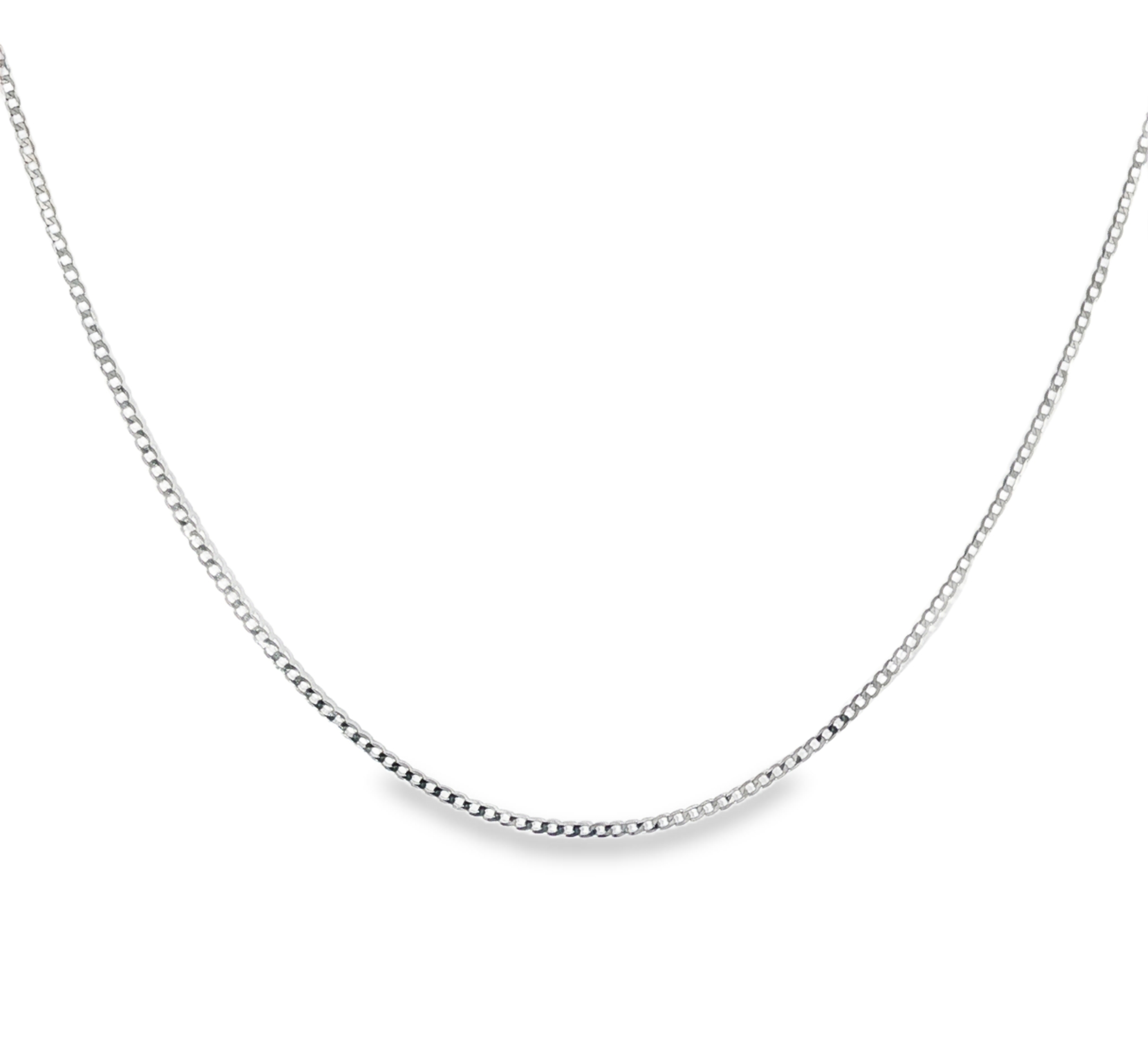 Gourmet chain necklace in 14k white gold