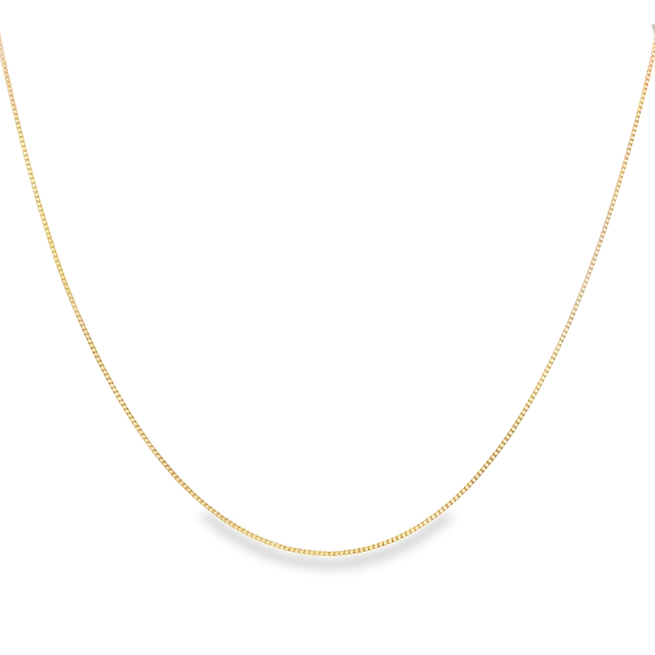 Thin gourmet chain necklace in 18k yellow gold