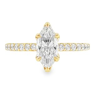 Marquise Diamond Engagement Ring 18k yellow gold