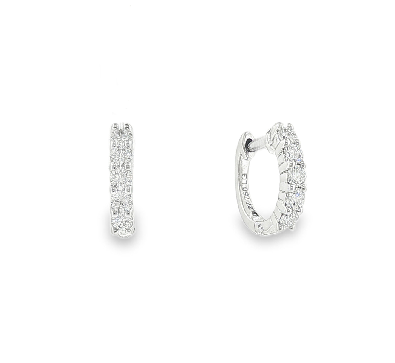 Small Lab Grown Diamond Pavé Hoop Earrings in 18k White Gold