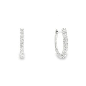 Lab-Grown diamond hoop earrings in 18k white gold