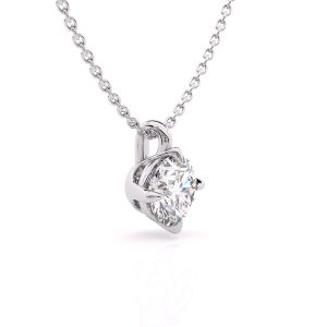 Μονόπετρο Κολιέ με Διαμάντι 0.80ct από Λευκό Χρυσό Κ18