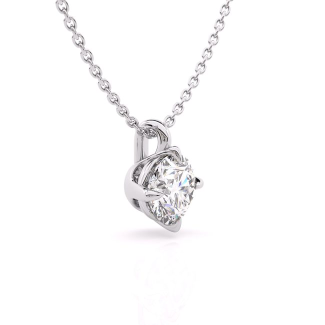 Μονόπετρο Κολιέ με Διαμάντι 0.80ct από Λευκό Χρυσό Κ18