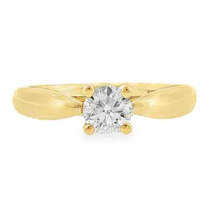 Solitaire Engagement Ring with GIA Certified Natural Diamond in 18K Yellow Gold