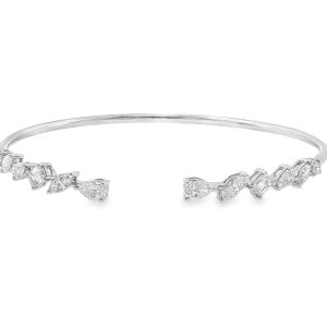 Diamond Open Cuff Bracelet 18k White Gold