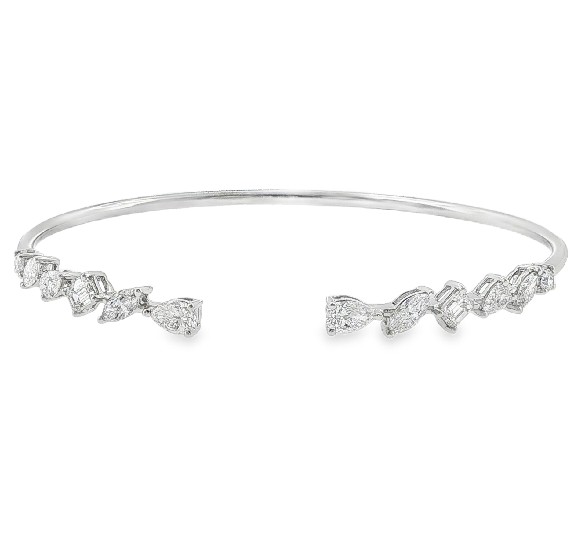 Diamond Open Cuff Bracelet 18k White Gold