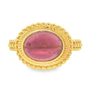 Pink Tourmaline Ring in 18K Yellow Gold