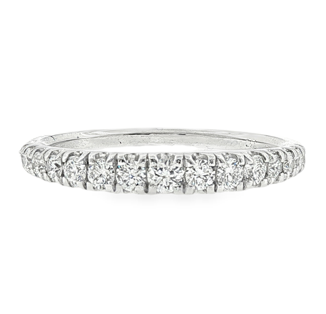 Graduated Half Eternity Diamond Ring in 18K White Gold