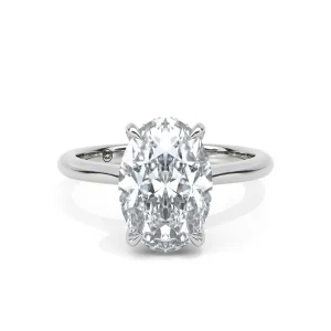 Persephone Engagement Ring with Lab-Grown 1.51ct Diamond with Hidden Halo in 18K White Gold