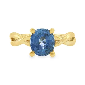 Chloe Μονόπετρο Δαχτυλίδι Αρραβώνων με Cornflower Blue Ζαφείρι από Κίτρινο Χρυσό Κ18