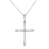 ST00883014_1 Geometric Cross Pendant with Zirconia in 14K White Gold