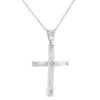 ST00883014_2 Geometric Cross Pendant with Zirconia in 14K White Gold