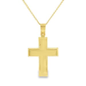 Classic Polished Cross Pendant in 14K Gold